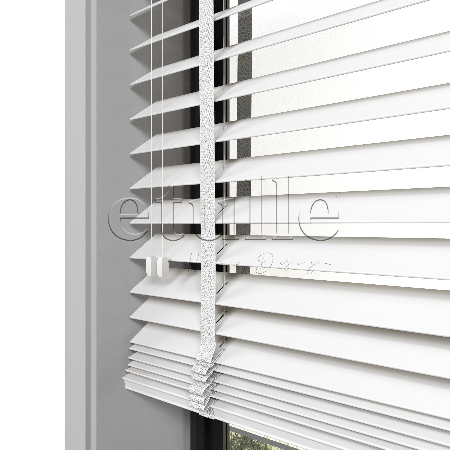 50 MM Meriwood Beyaz Ahşap Jaluzi