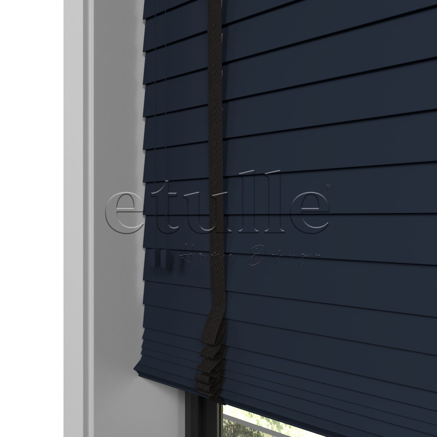 50 MM Truwood Lacivert Ahşap Jaluzi