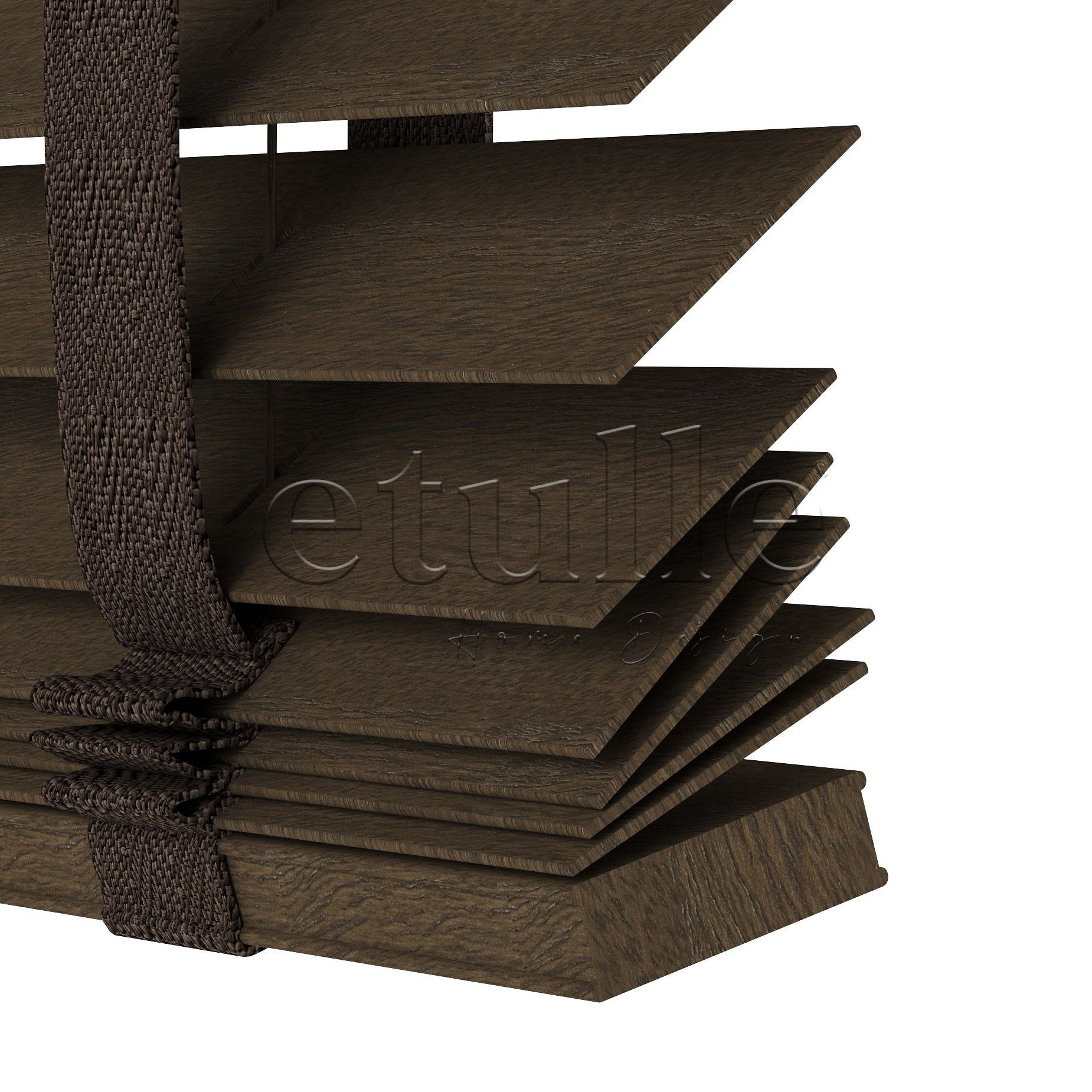 50 MM Meriwood Kahve Ahşap Jaluzi