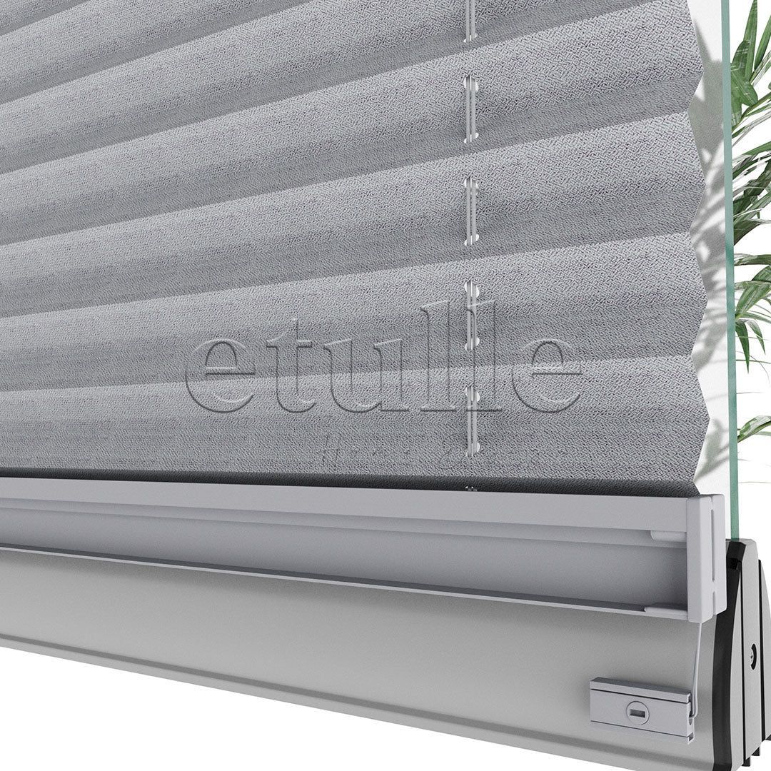 16 MM Blackout karartma gri plise perde – Tam karartmalı modern perde modeli