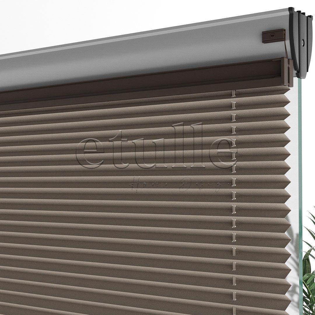 16 MM Blackout Blackout Brown Pleated Curtain