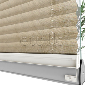 16 MM Patterned Efe Beige Pleated Curtain