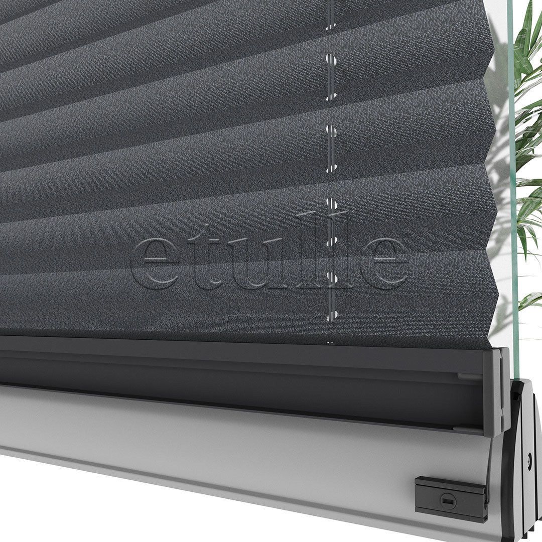 16 MM Patterned New Anthracite Pleated Curtain