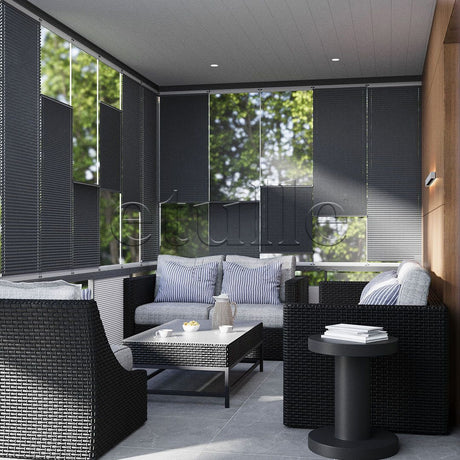 16 MM Patterned New Anthracite Pleated Curtain