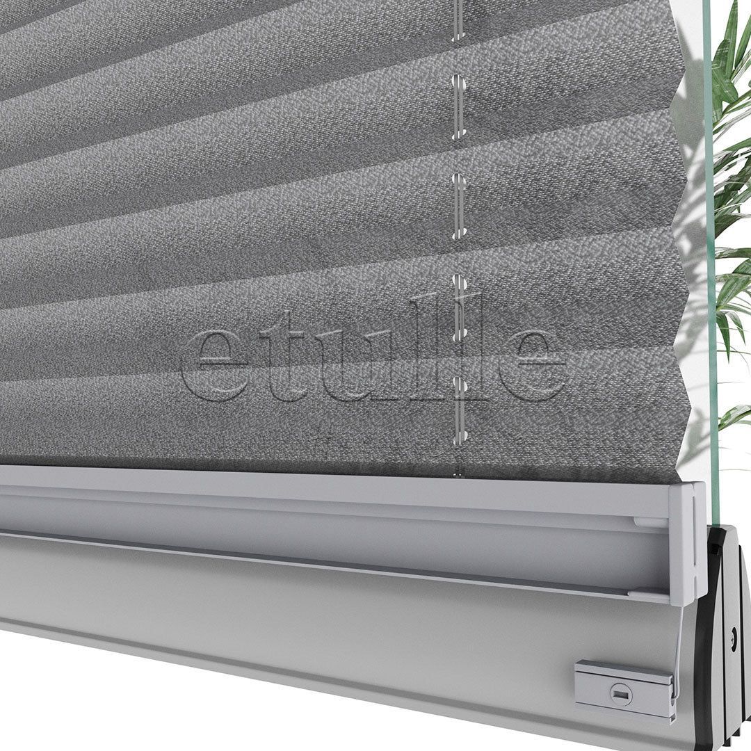 16 MM Patterned New Gray Pleated Curtain