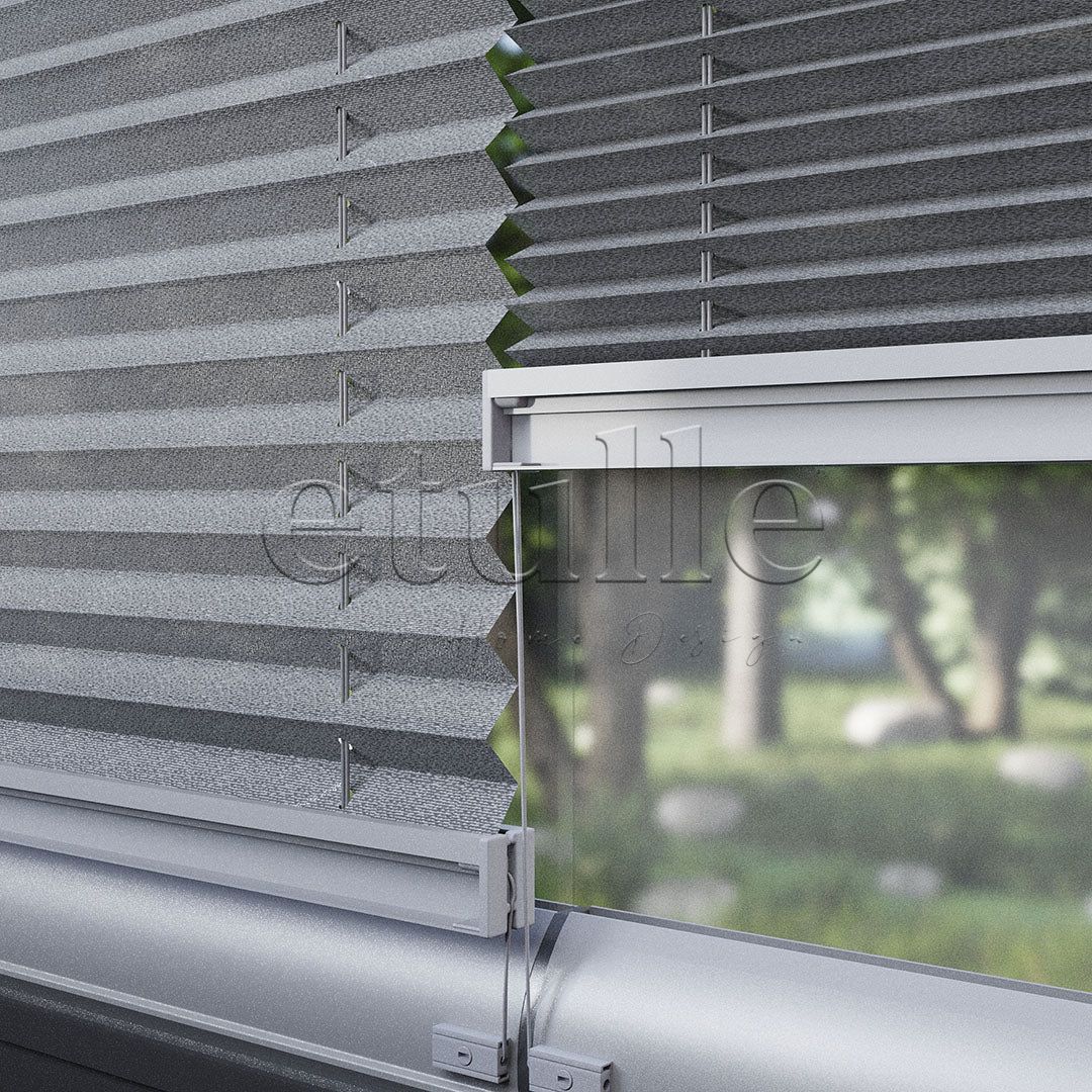 16 MM Patterned New Gray Pleated Curtain