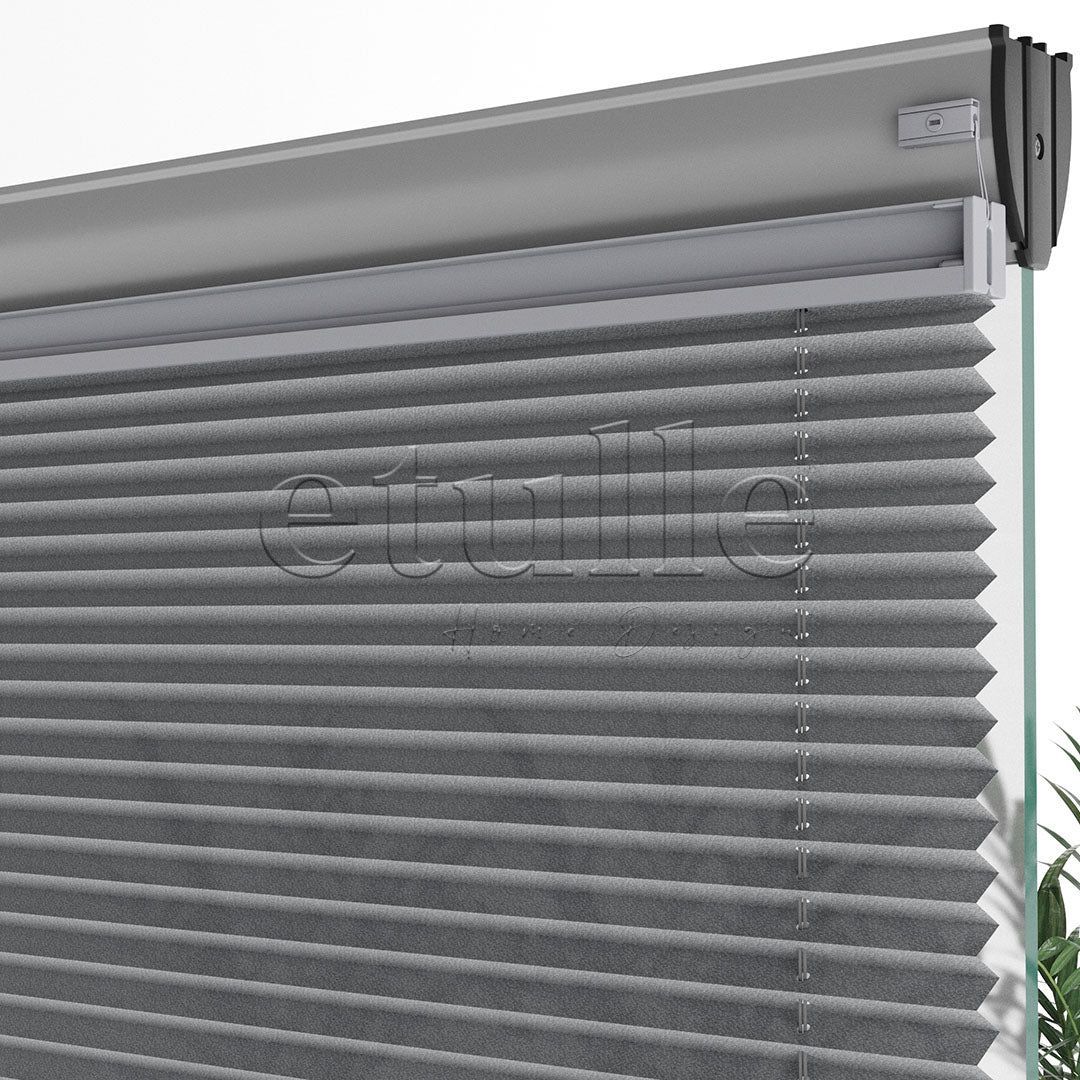 16 MM Patterned New Gray Pleated Curtain