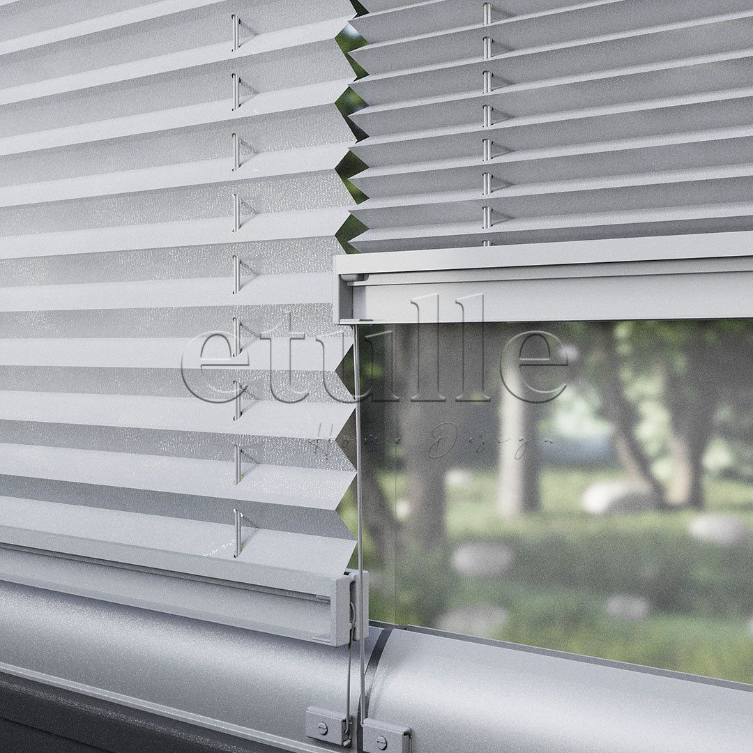 16 MM Diamond Light Grey Plain Pleat Curtain