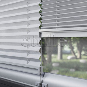 16 MM Diamond Light Grey Plain Pleat Curtain