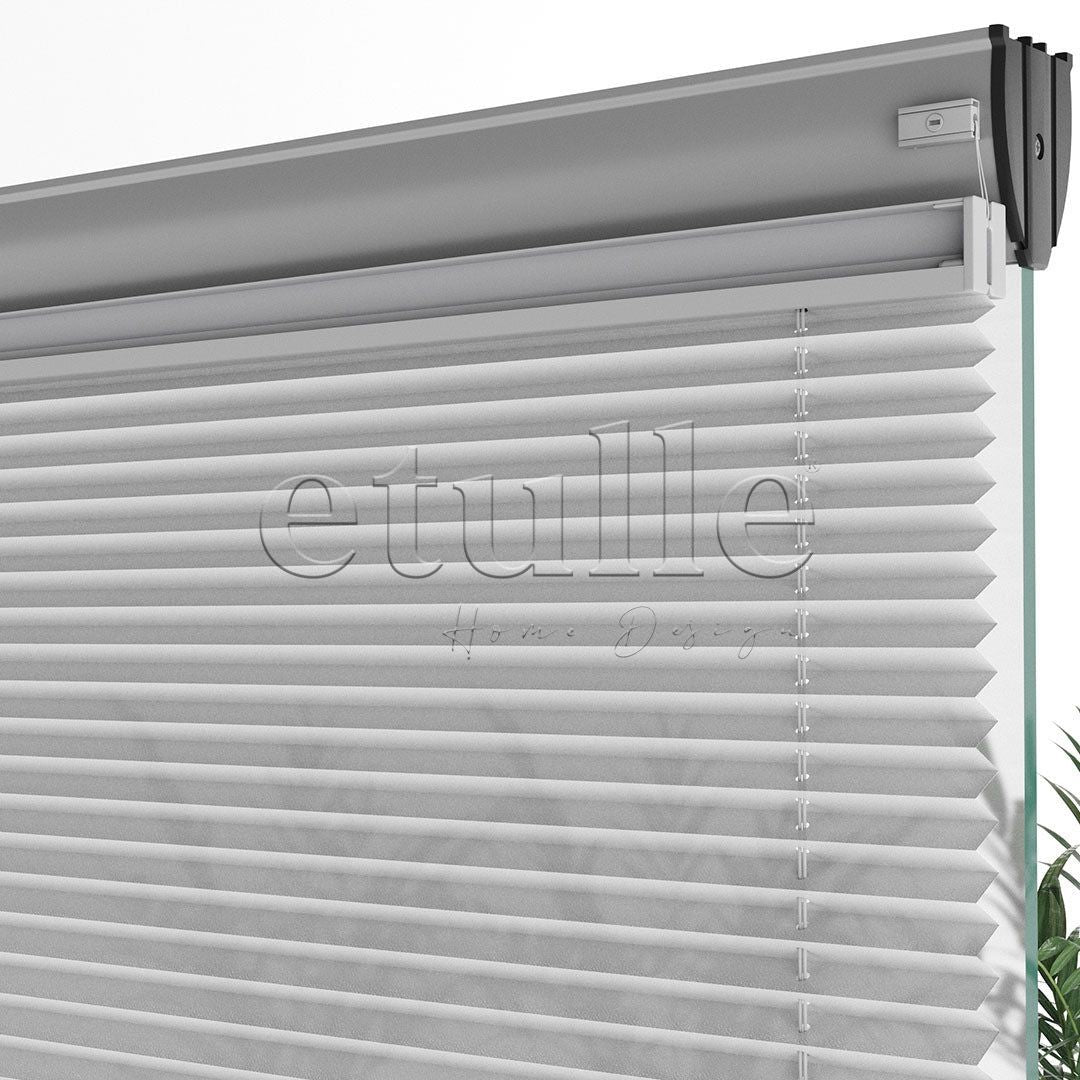 16 MM Diamond Light Grey Plain Pleat Curtain