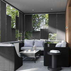 16 MM Diamond Anthracite Plain Pleat Curtain