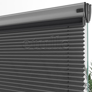 16 MM Diamond Anthracite Plain Pleat Curtain