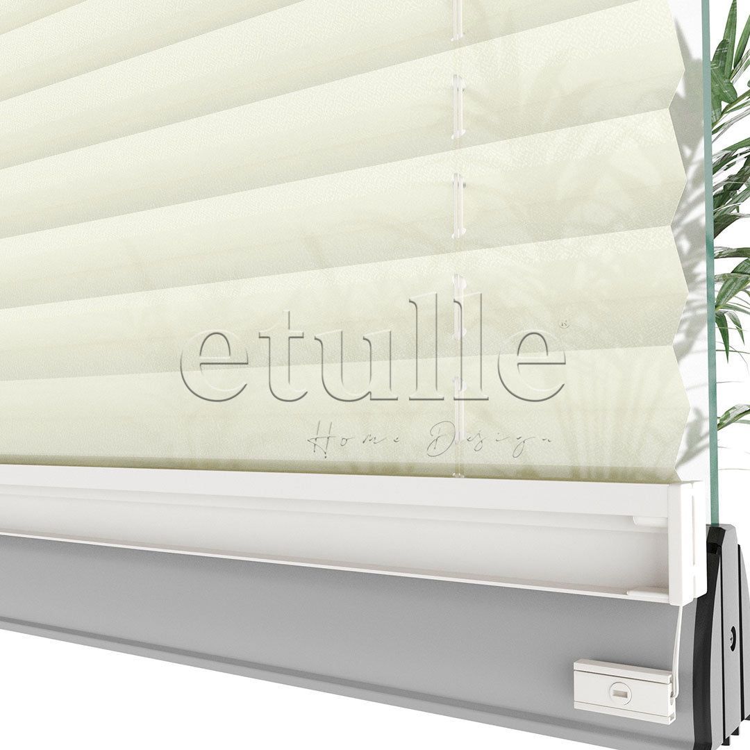 16 MM Diamond Cream Plain Pleat Curtain
