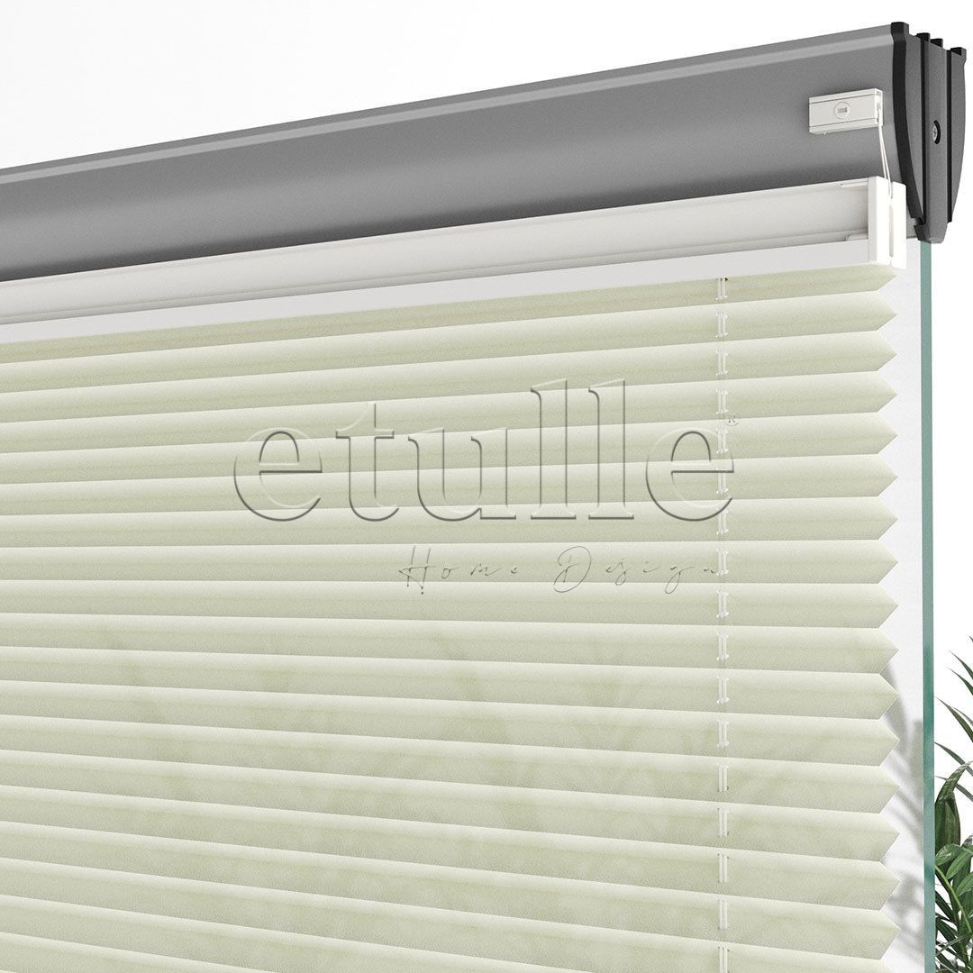 16 MM Diamond Cream Plain Pleat Curtain