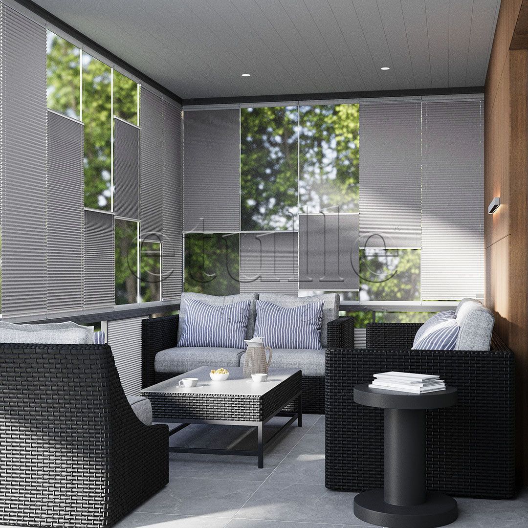 16 MM Dimout Semi-Blackout Gray Pleated Curtain