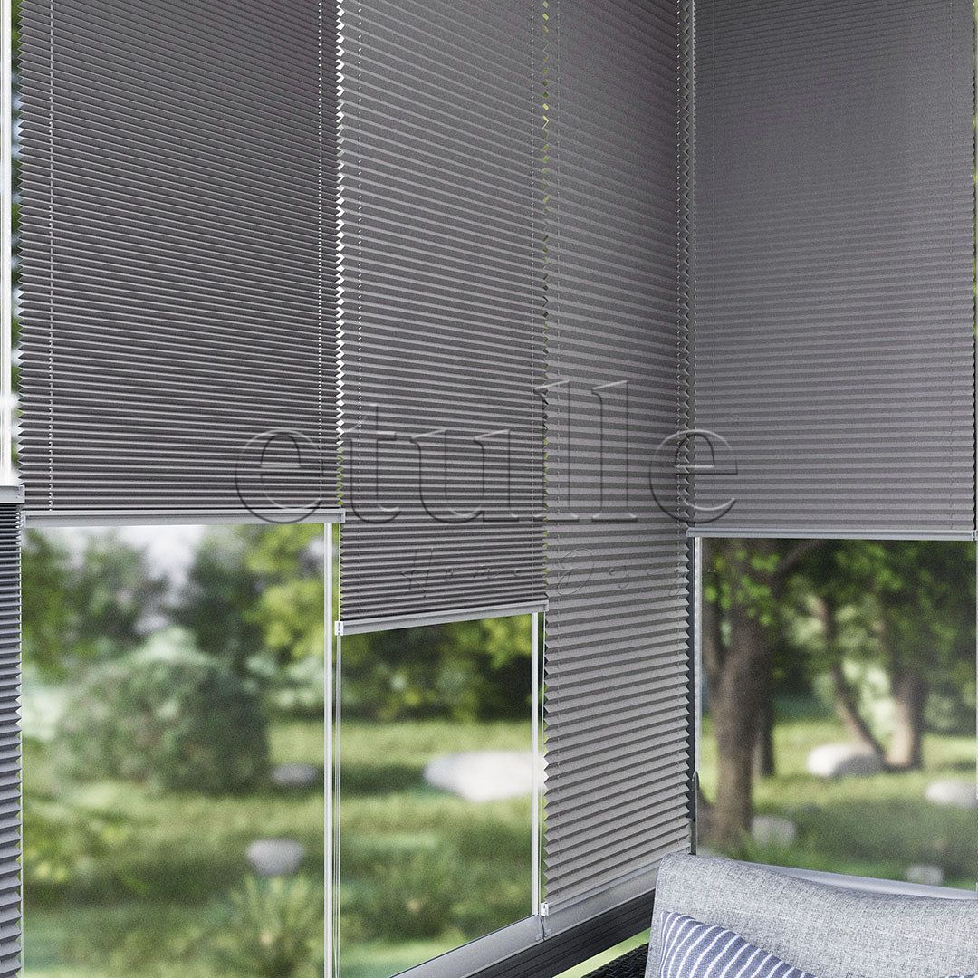 16 MM Dimout Semi-Blackout Gray Pleated Curtain