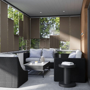 16 MM Dimout Semi-Blackout Brown Pleated Curtain