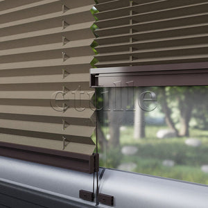 16 MM Dimout Semi-Blackout Brown Pleated Curtain