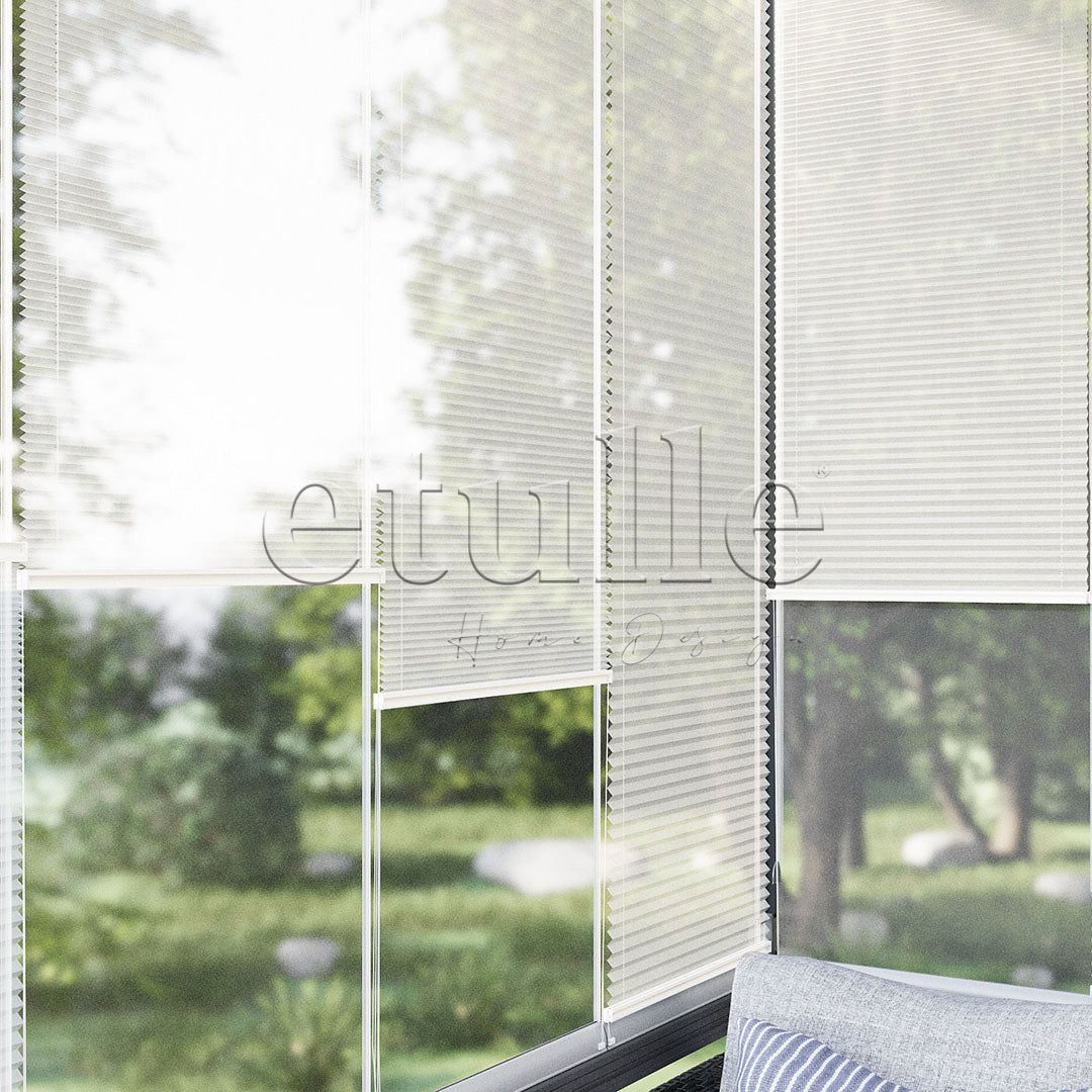 16 MM Tulle Ecru Tulle Pleated Curtain
