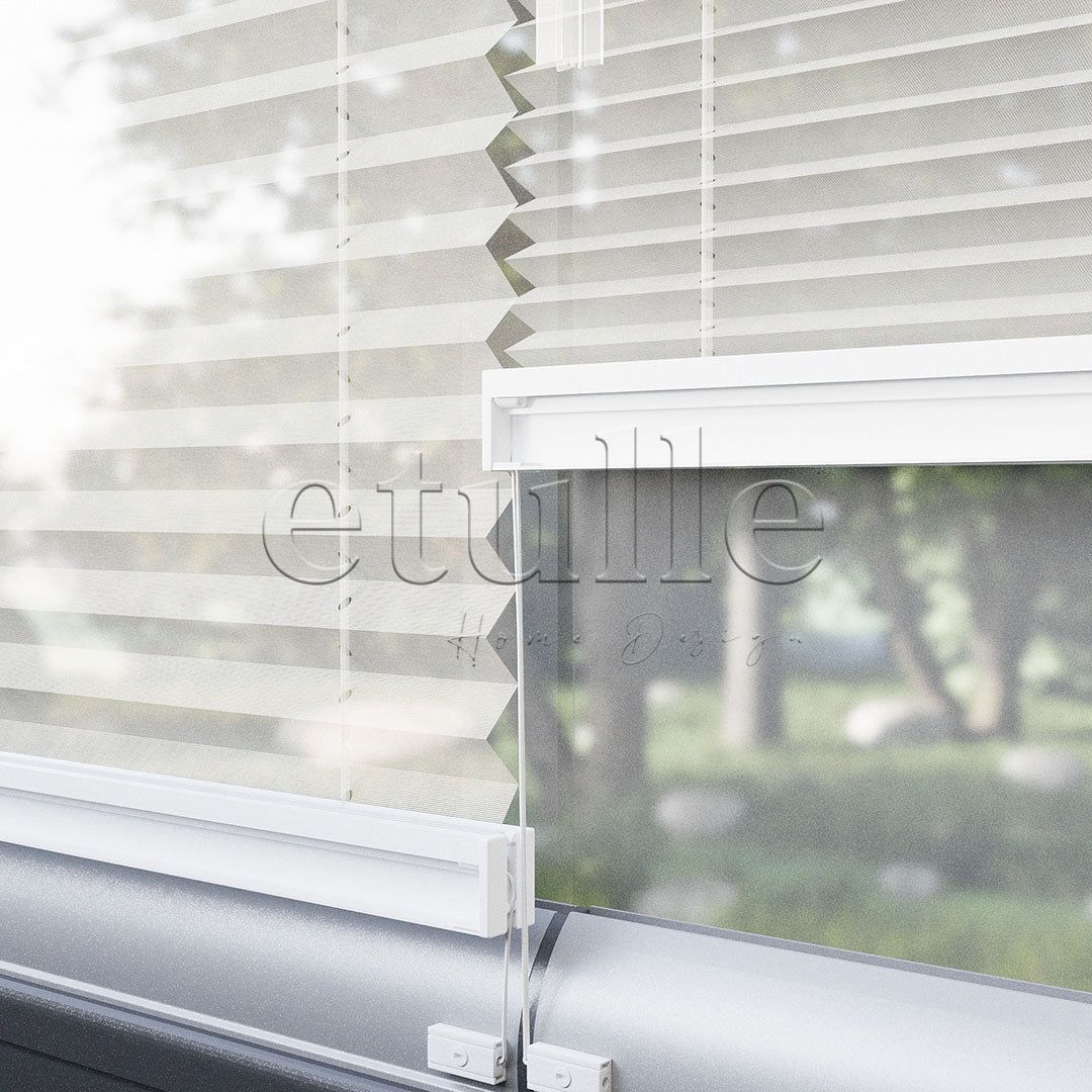 16 MM Tulle Ecru Tulle Pleated Curtain
