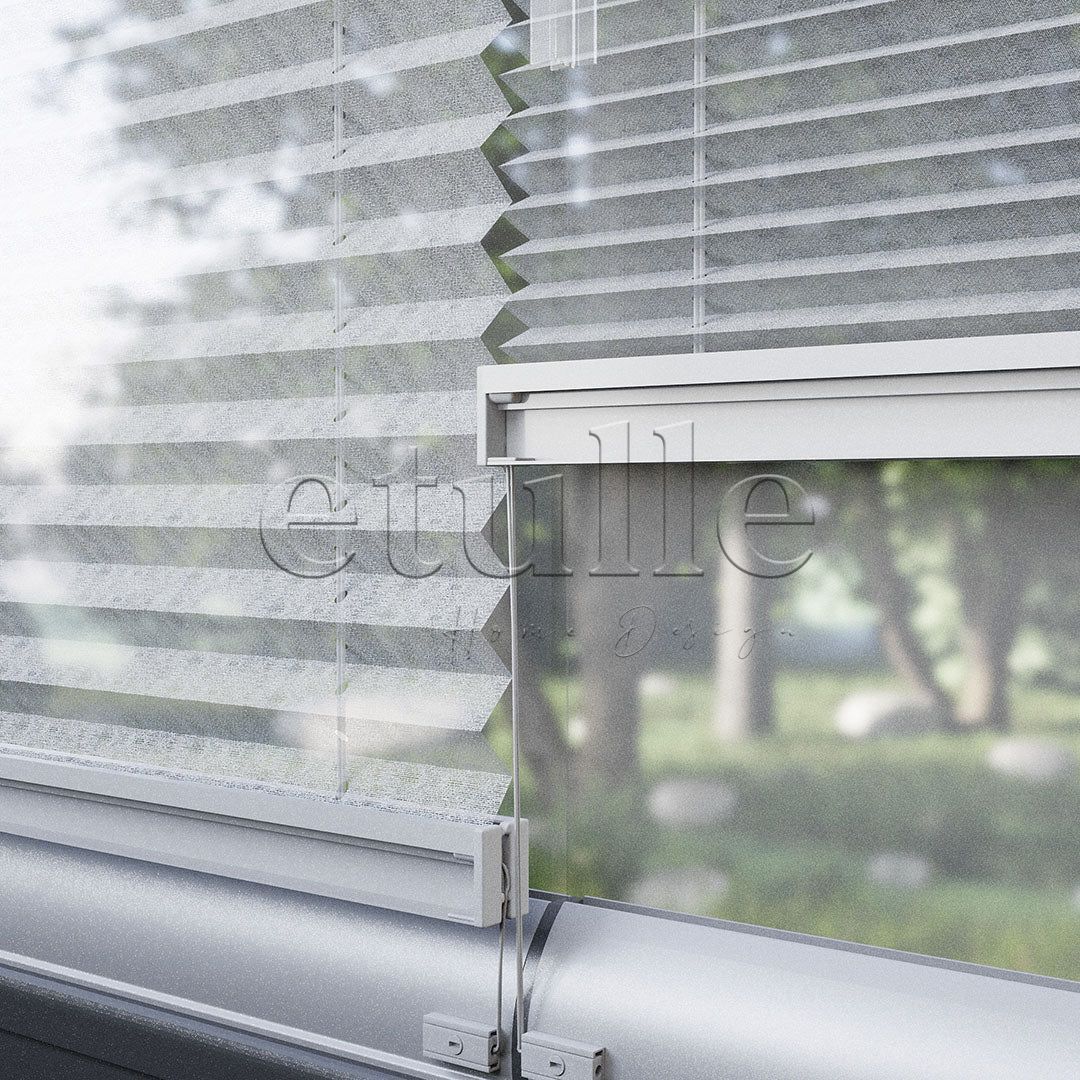 16 MM Tulle Gri Tül Plise Perde