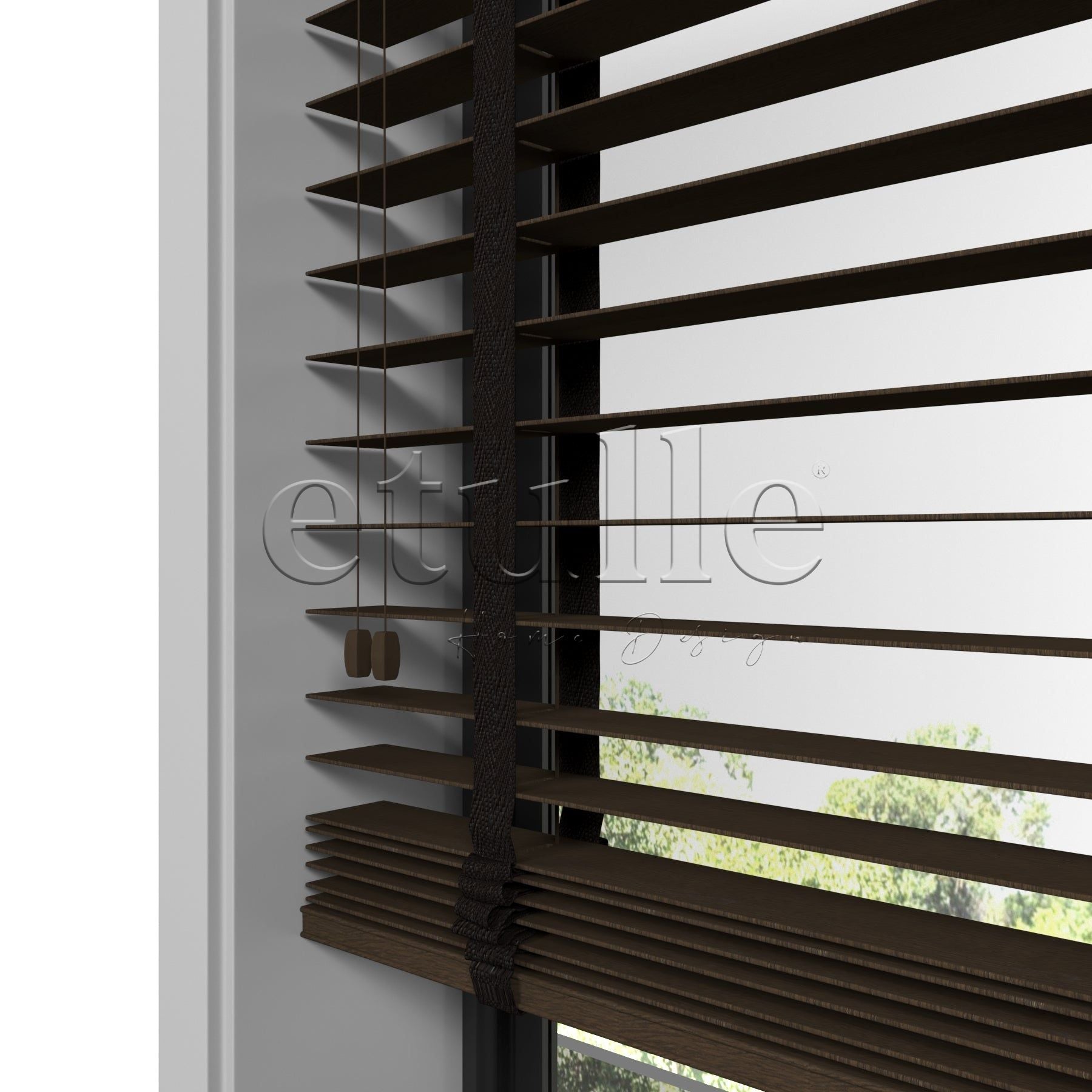50 MM Meriwood Kahve Ahşap Jaluzi