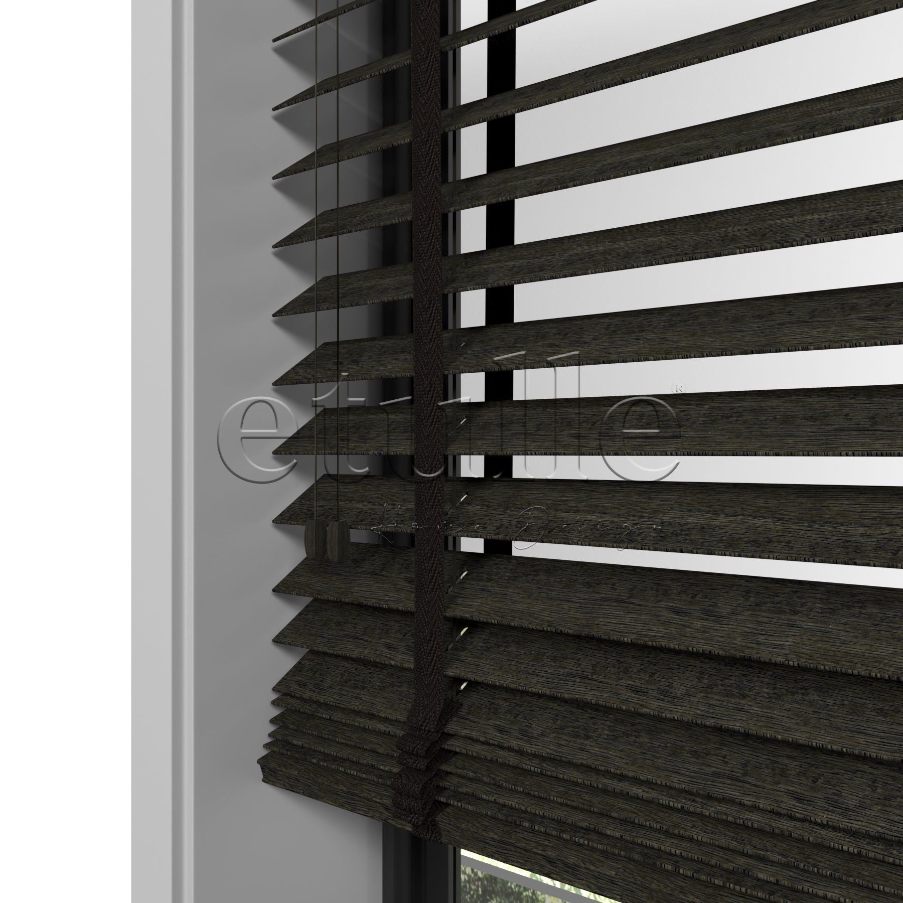 50 MM Meriwood Dark Olive Ahşap Jaluzi