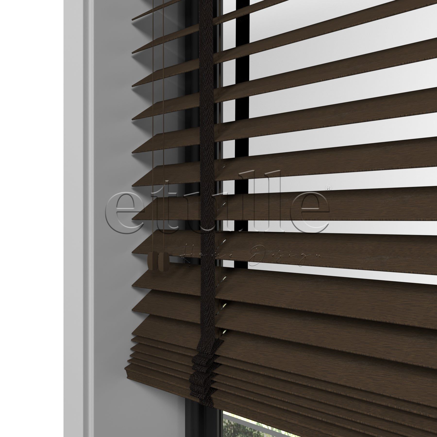 50 MM Meriwood Kahve Ahşap Jaluzi