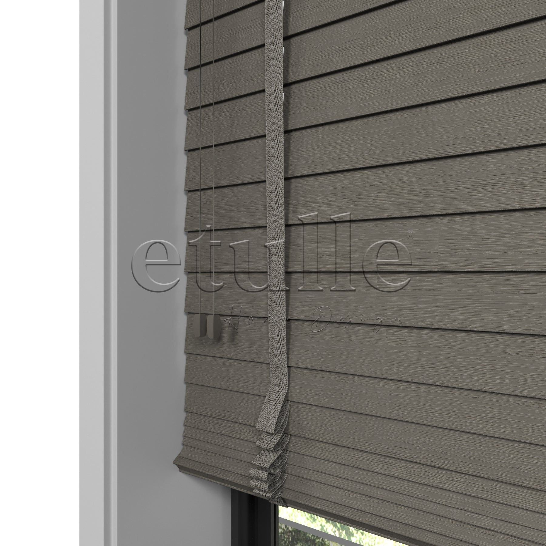 50 MM Meriwood Füme Ahşap Jaluzi