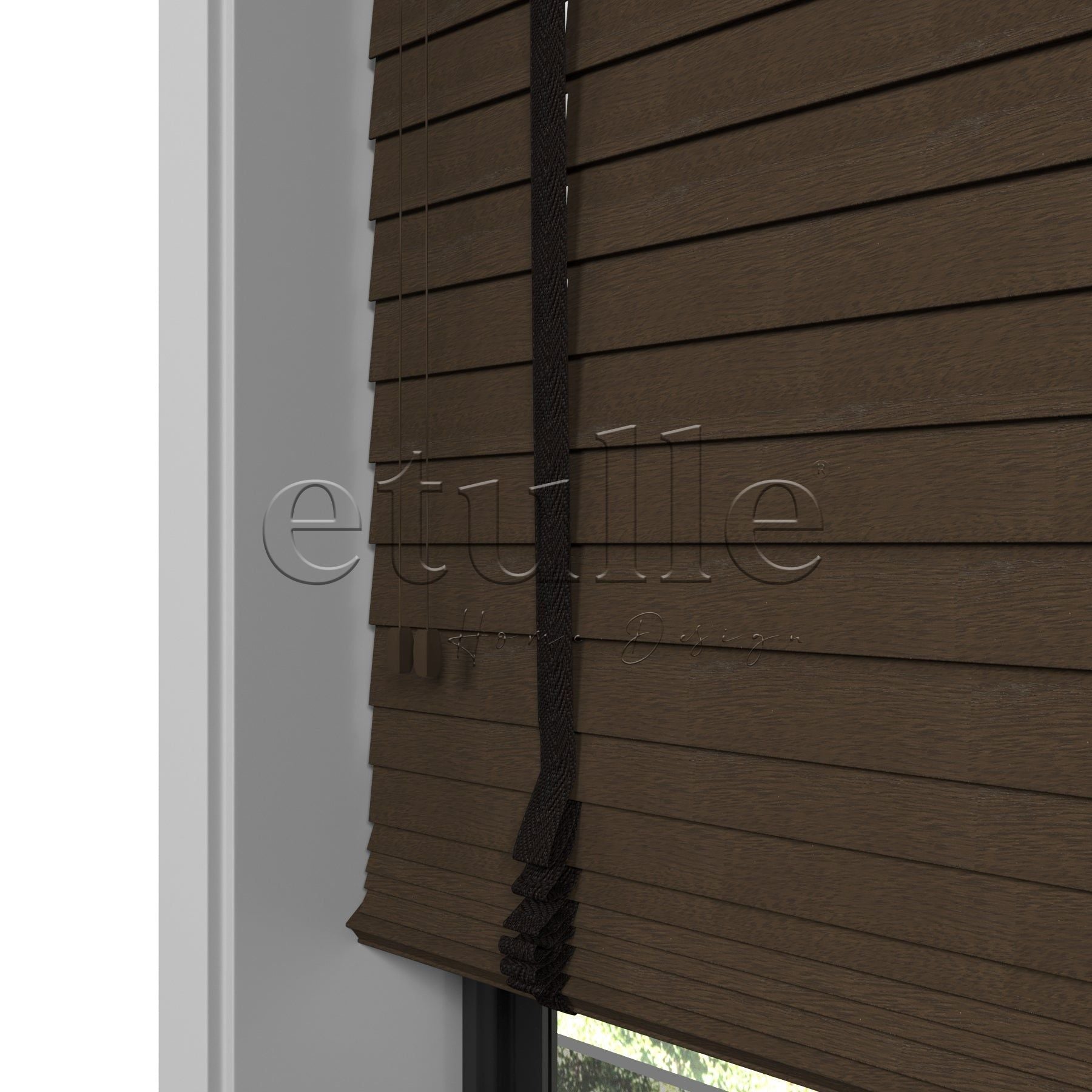 50 MM Meriwood Kahve Ahşap Jaluzi