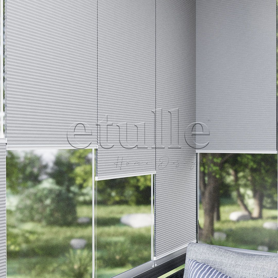 20 MM Honeycomb Açık Gri Plise Perde