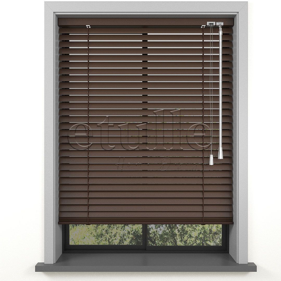25 MM Dark Brown Aluminum Venetian Blind
