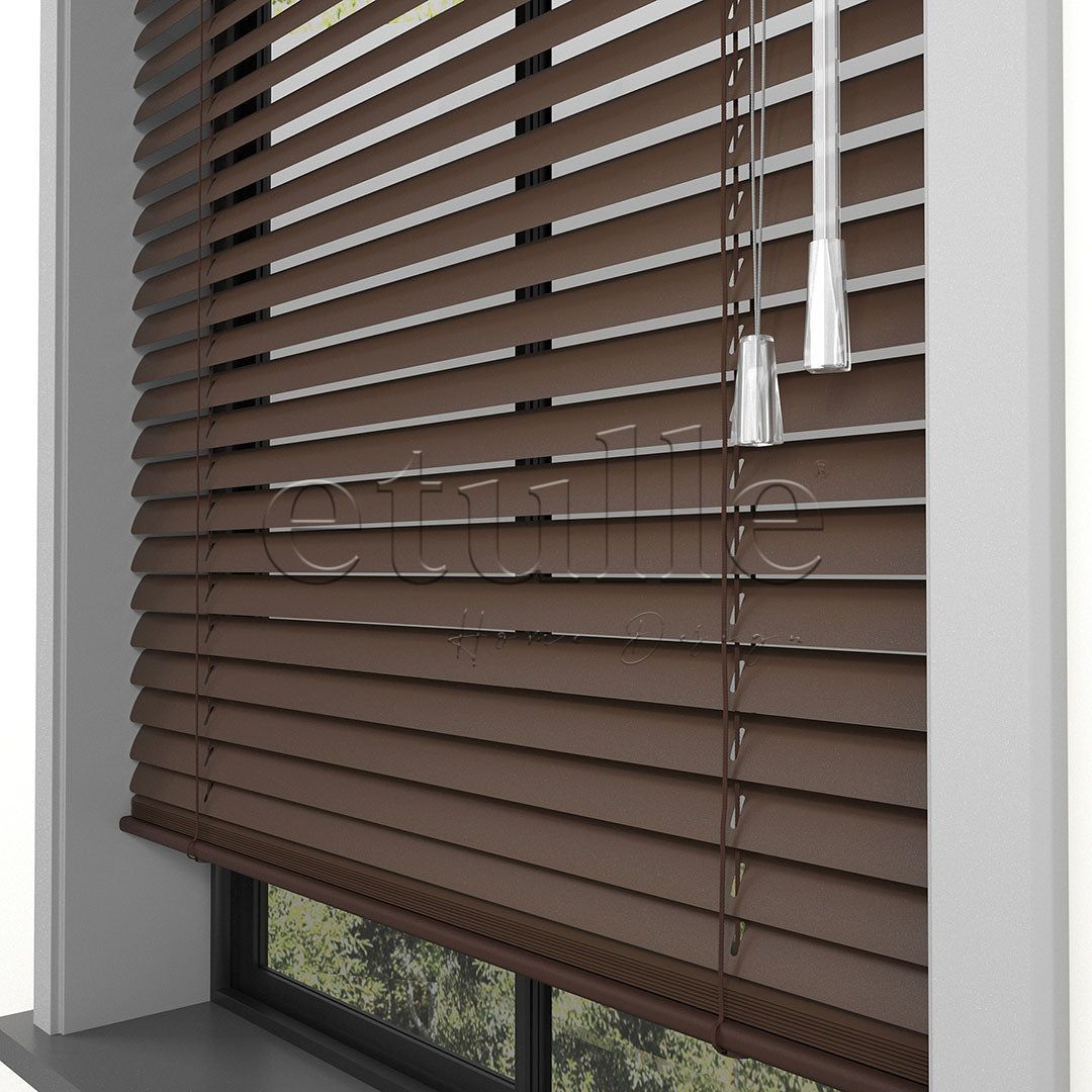 25 MM Dark Brown Aluminum Venetian Blind