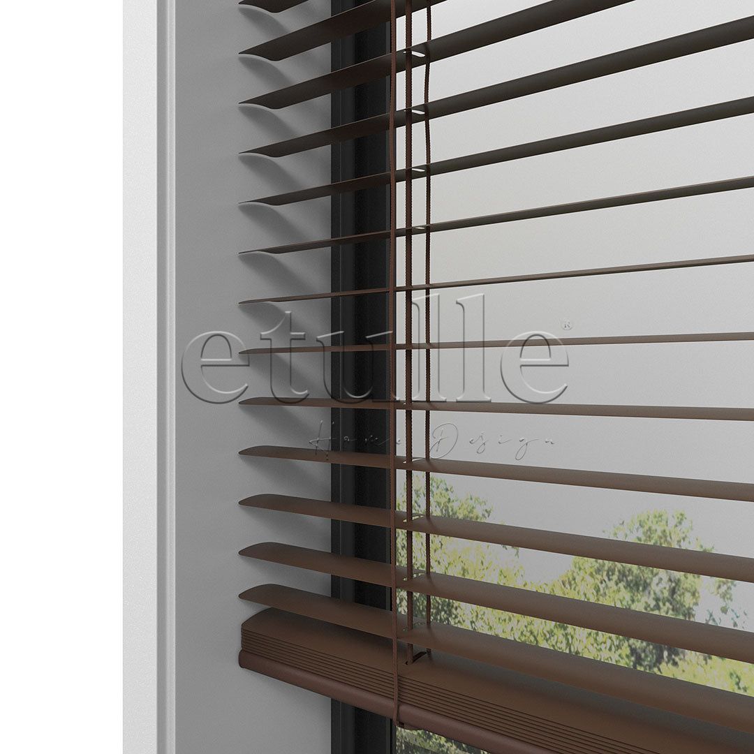 25 MM Dark Brown Aluminum Venetian Blind