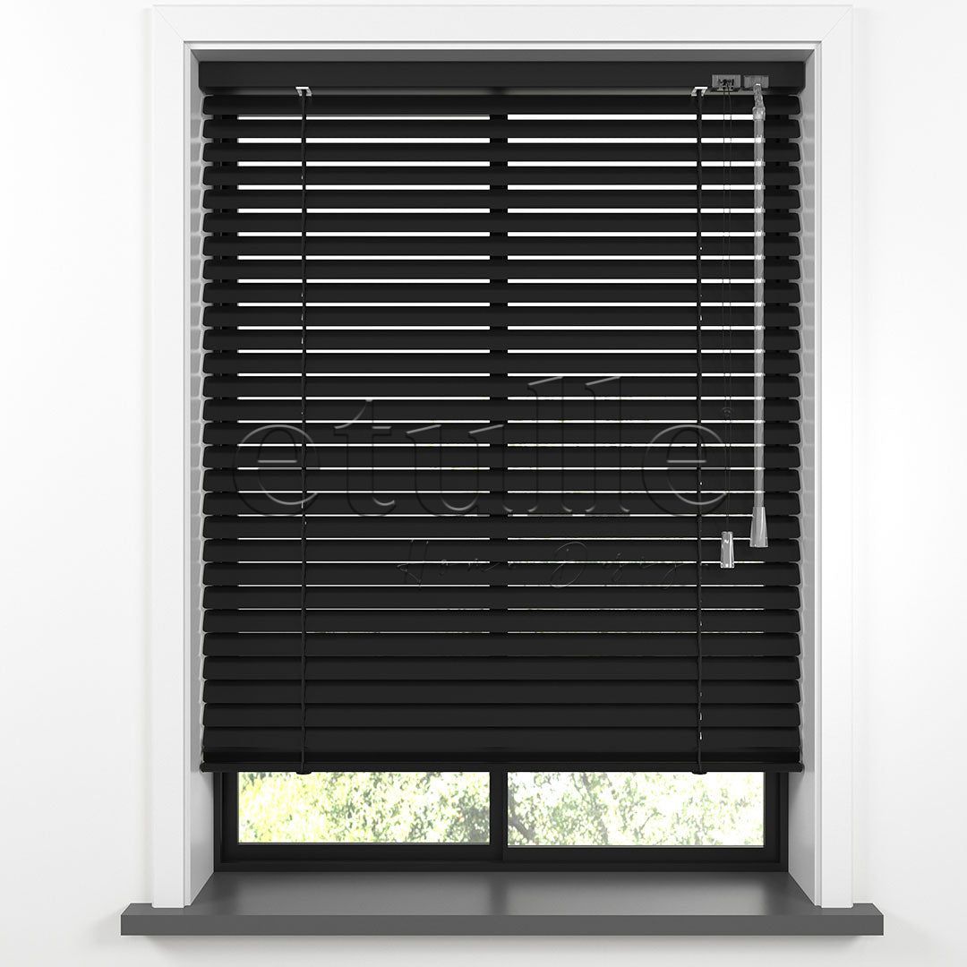 25 MM Black Aluminum Venetian Blind