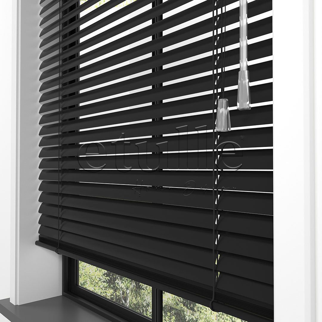 25 MM Black Aluminum Venetian Blind