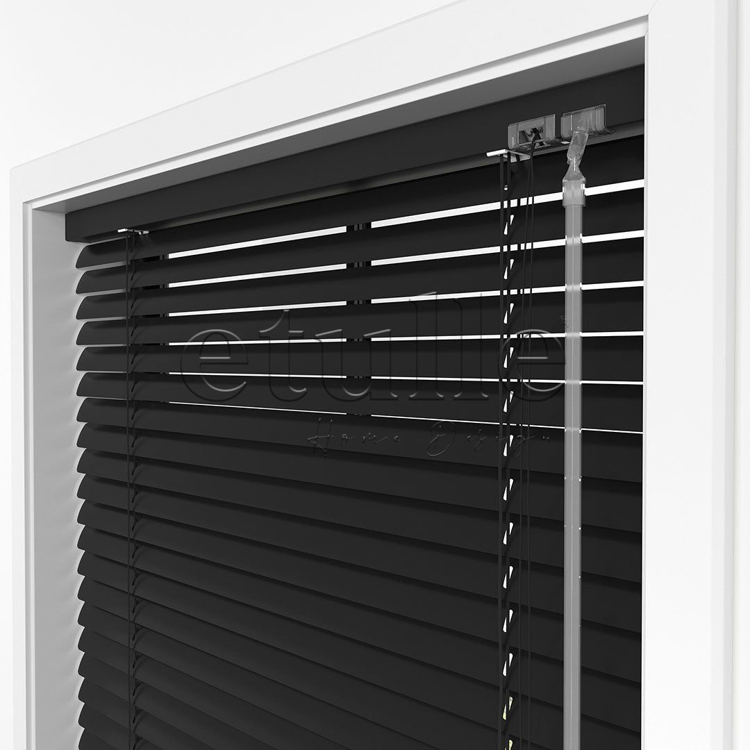 25 MM Black Aluminum Venetian Blind
