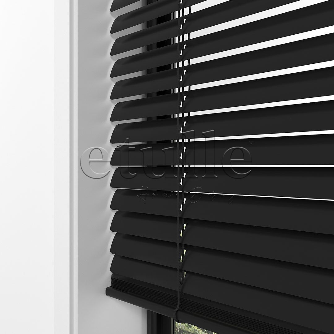 25 MM Black Aluminum Venetian Blind