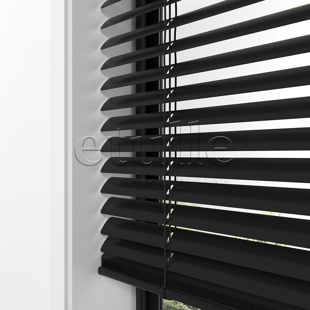 25 MM Black Aluminum Venetian Blind