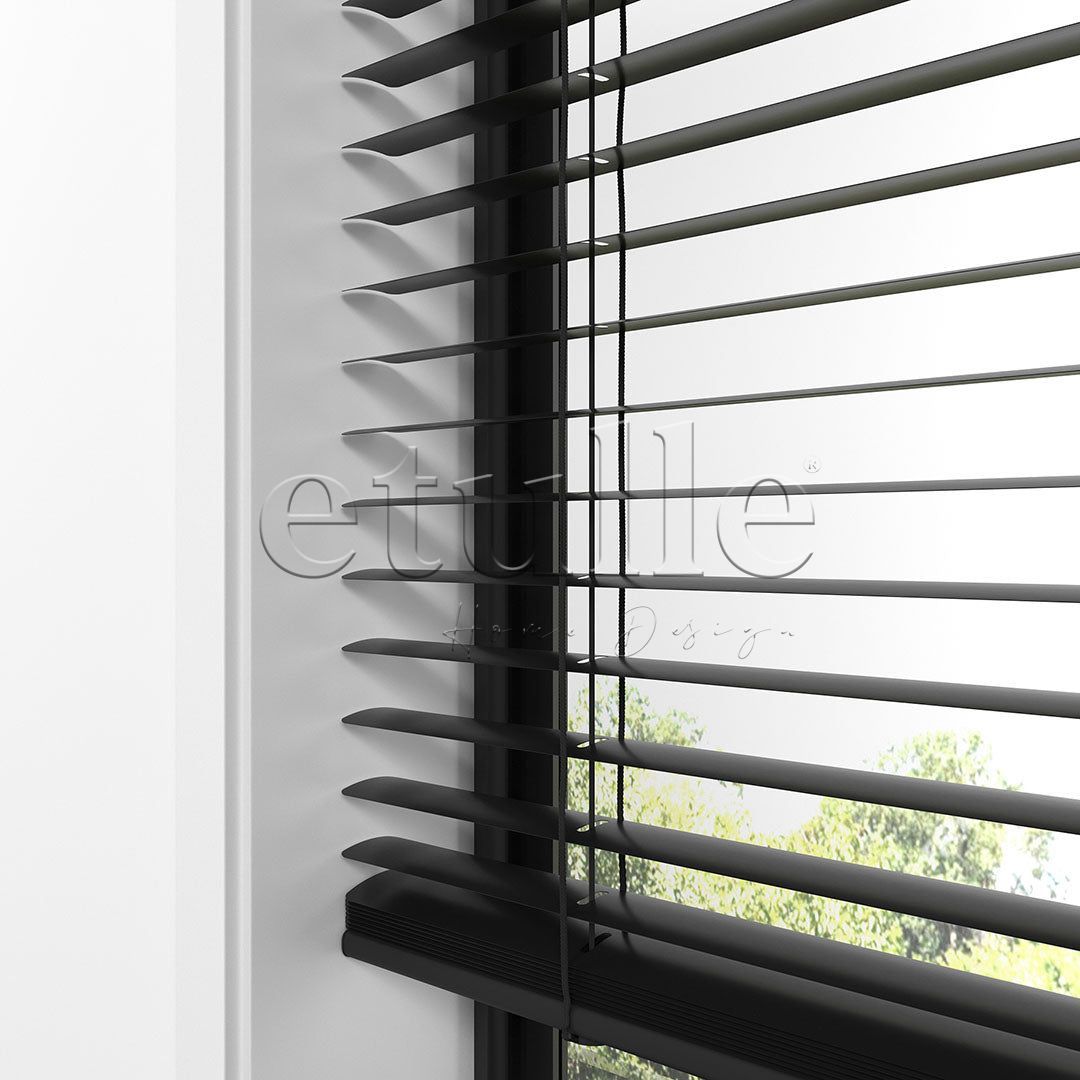 25 MM Black Aluminum Venetian Blind