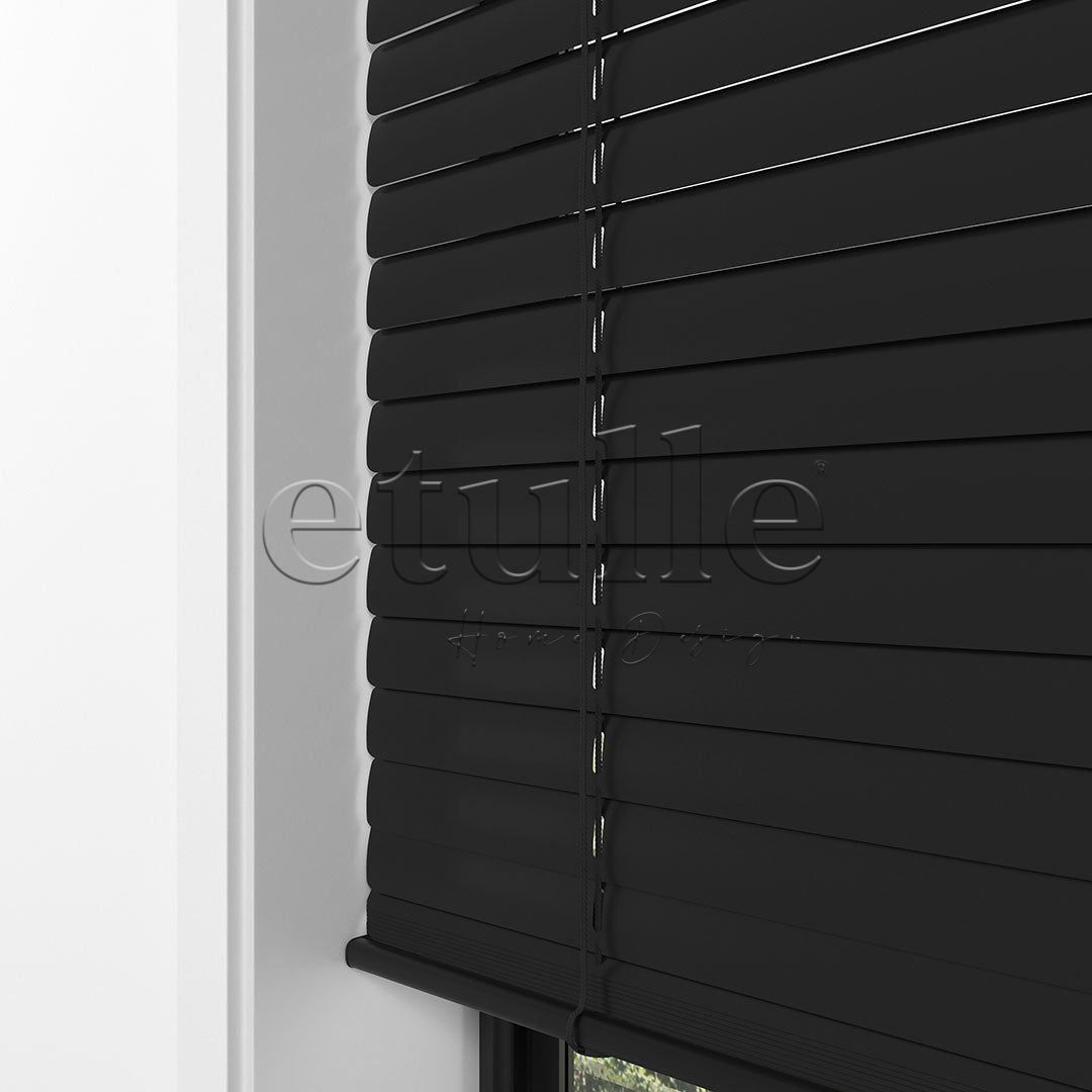 25 MM Black Aluminum Venetian Blind
