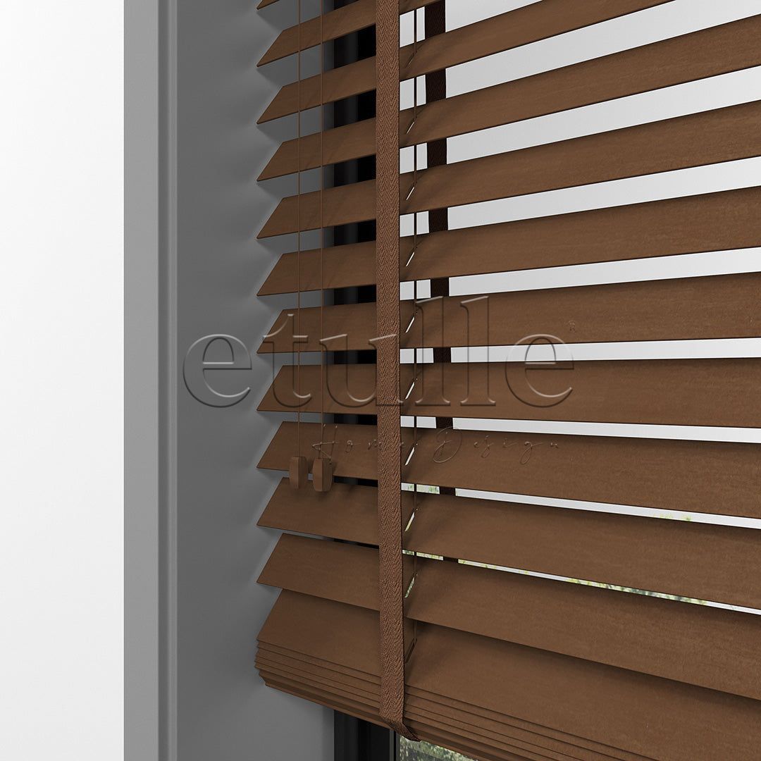 35 MM BASSWOOD Cherry Wooden Venetian Blind