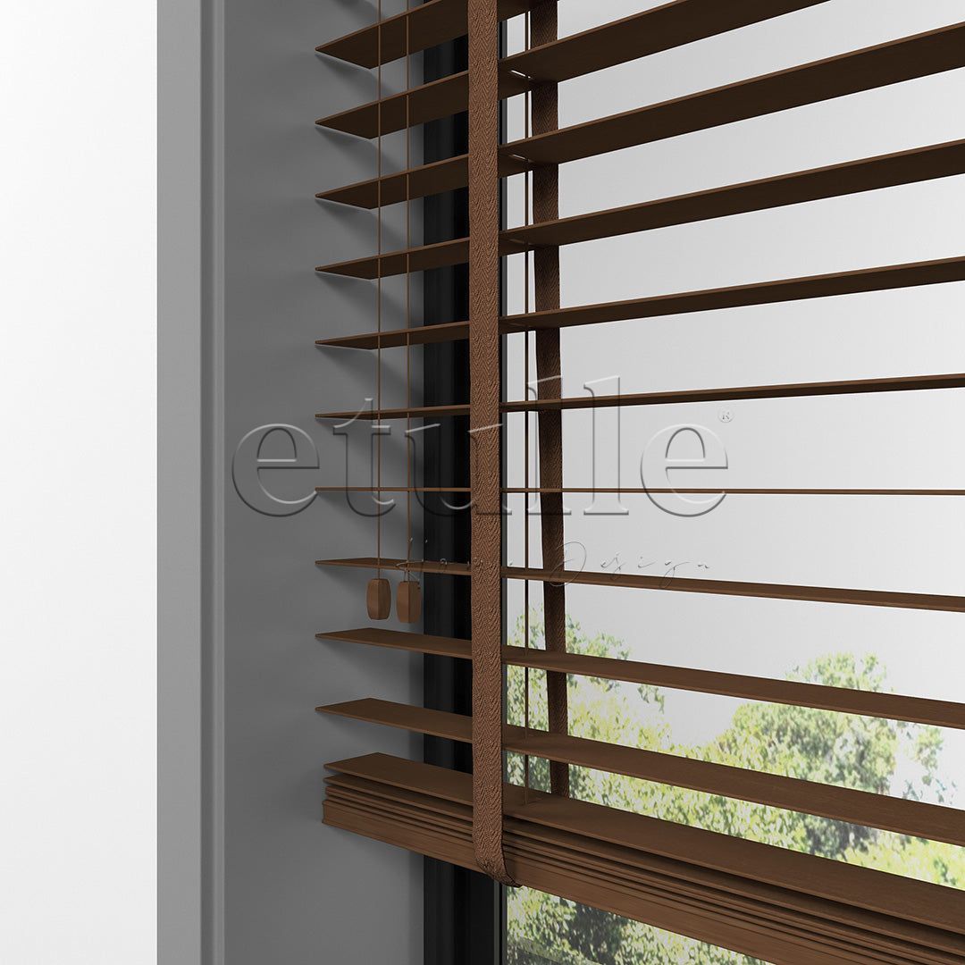35 MM BASSWOOD Cherry Wooden Venetian Blind