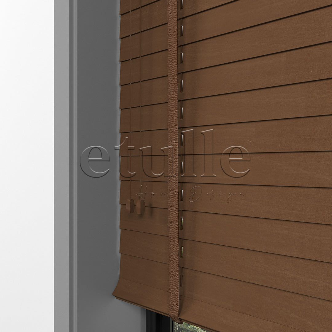 35 MM BASSWOOD Cherry Wooden Venetian Blind