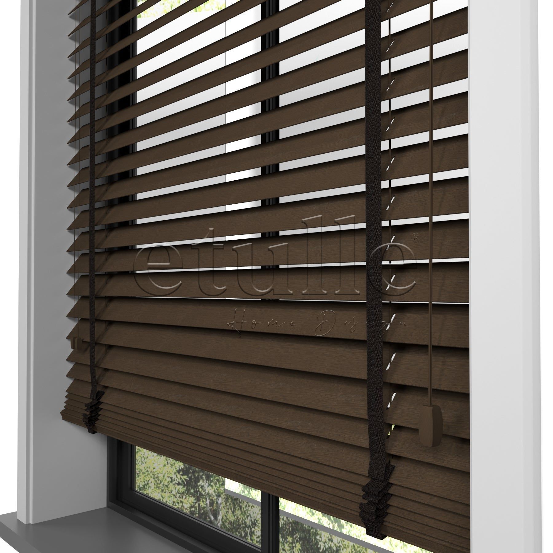 50 MM Meriwood Kahve Ahşap Jaluzi