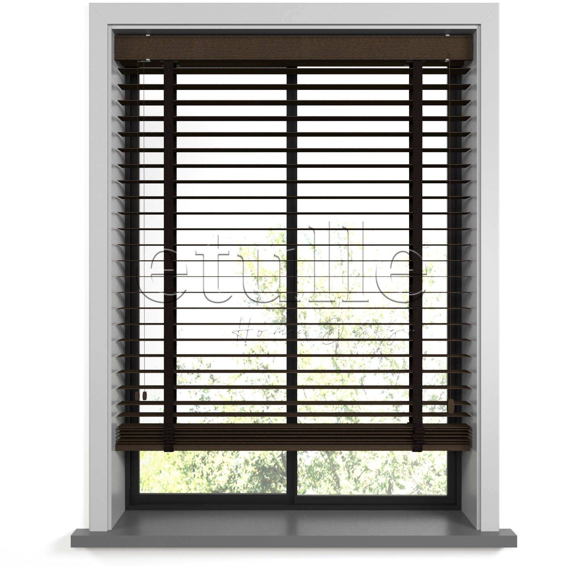50 MM Meriwood Kahve Ahşap Jaluzi