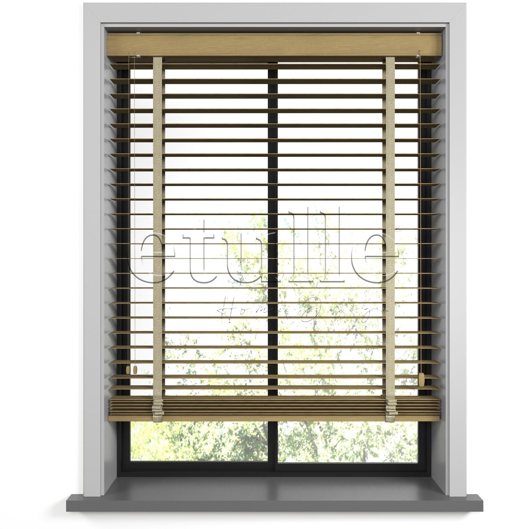 50 MM Meriwood Meşe Desenli Ahşap Jaluzi