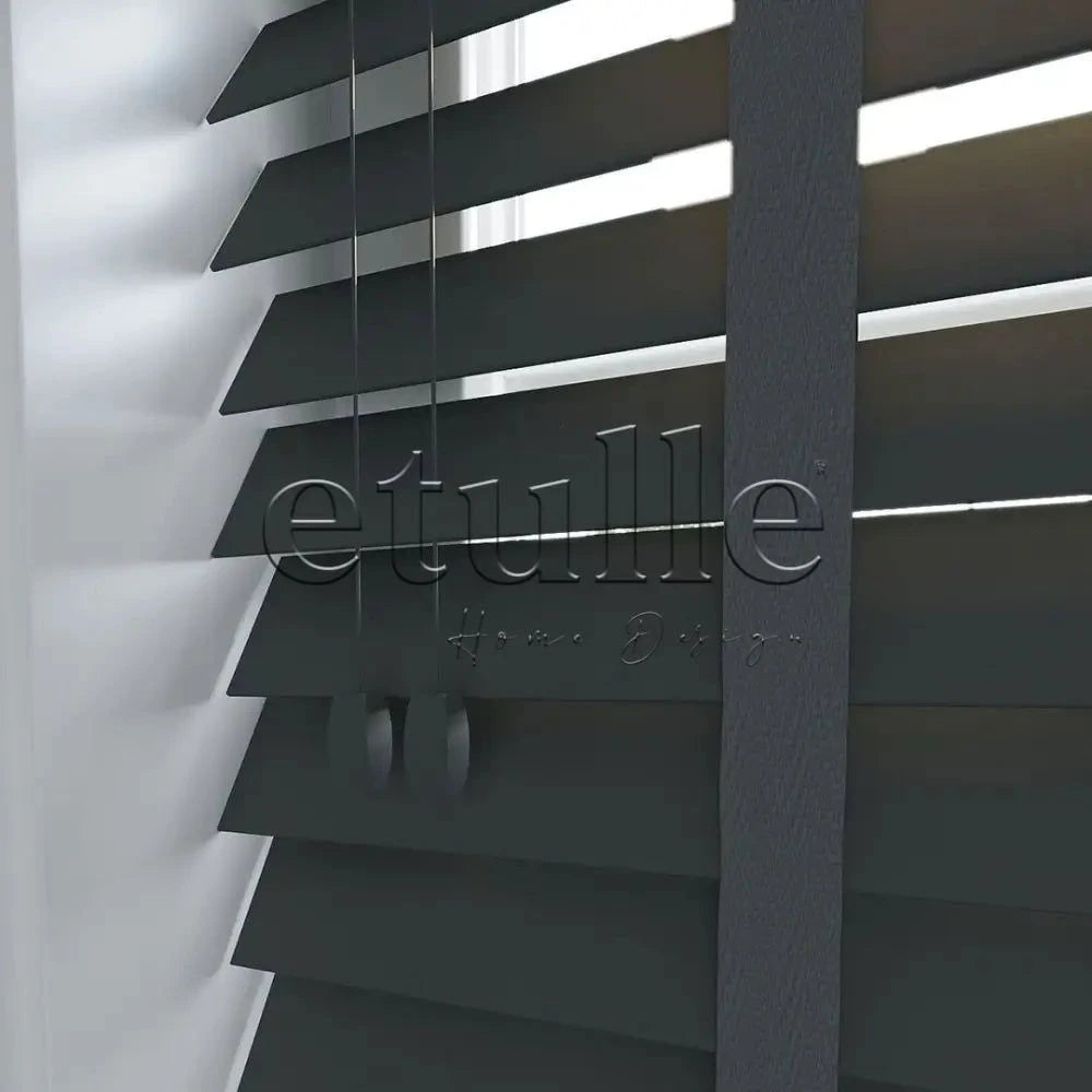 50 Mm Polywood Açık Antrasit Ahşap Jaluzi