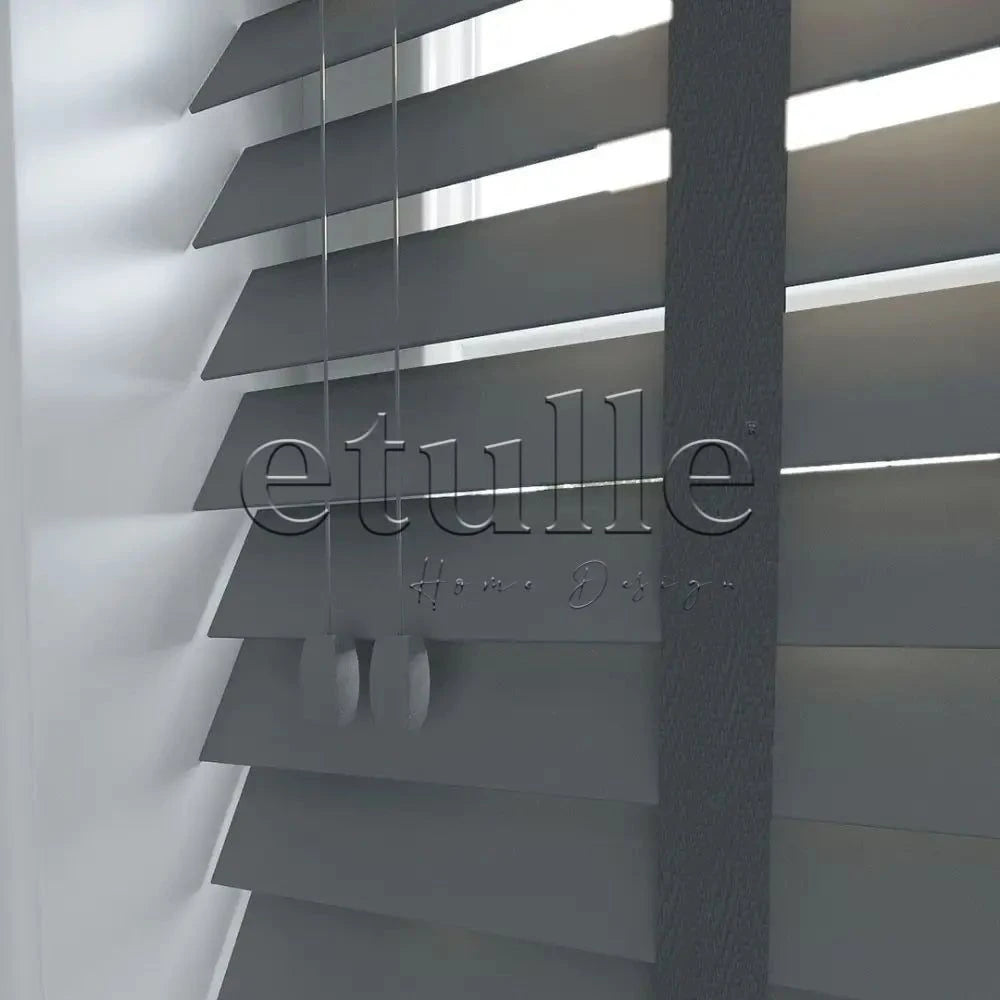 50 Mm Polywood Füme Ahşap Jaluzi