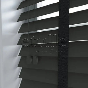 50 Mm Polywood Koyu Antrasit Ahşap Jaluzi